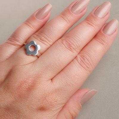 Anel de Prata Flor.