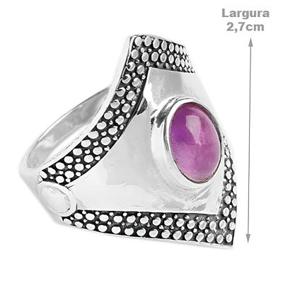 Anel de Prata com Ametista