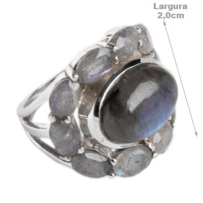 Anel de Prata com Labradorita