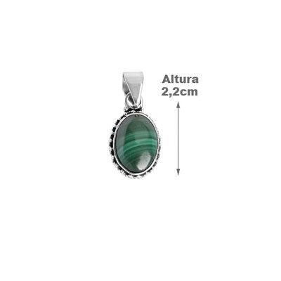 Pingente de Prata com Malaquita