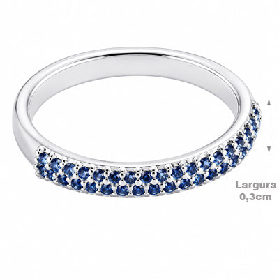 Anel de Prata com Zircônias - 58310