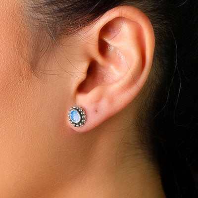 Brinco de Prata com Opala