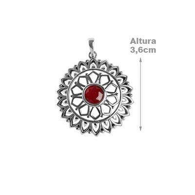 Pingente de Prata com Rubi