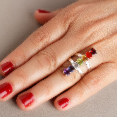 Anel de Prata com Pedras