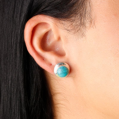 Brinco de Prata com Turquesa