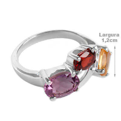 Anel de Prata com Pedras - 58367