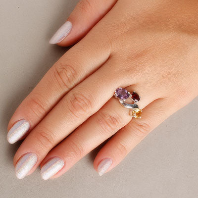 Anel de Prata com Pedras