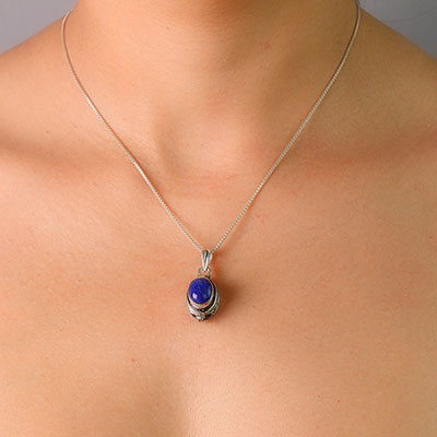 Pingente de Prata com Lápis Lazúli