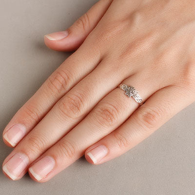 Anel de Prata Coruja