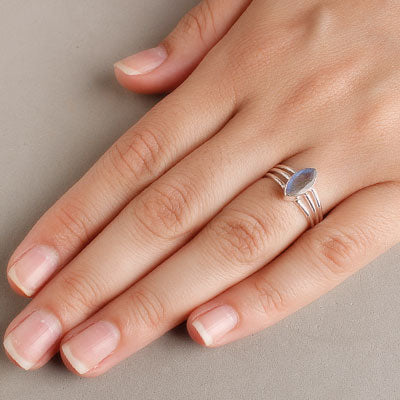 Anel de Prata com Labradorita