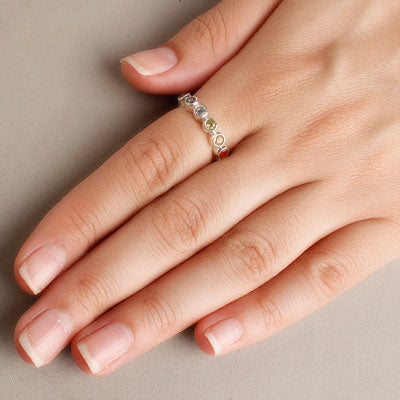 Anel de Prata com Pedras