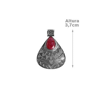 Pingente de Prata com Rubi