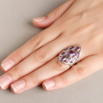 Anel de Prata com Ametista