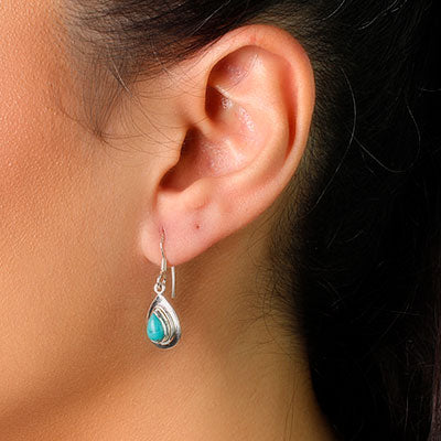Brinco de Prata com Turquesa