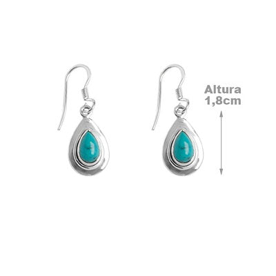 Brinco de Prata com Turquesa