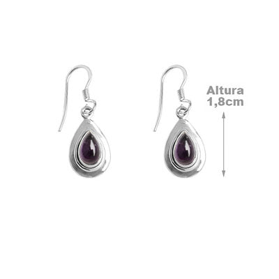 Brinco de Prata com Ametista