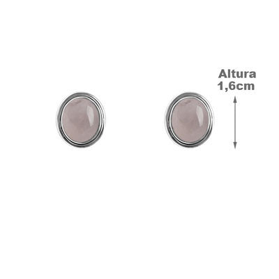 Brinco de Prata com Quartzo Rosa