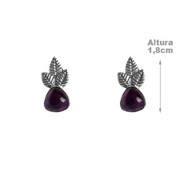 Brinco de Prata com Ametista