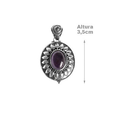 Pingente de Prata com Ametista