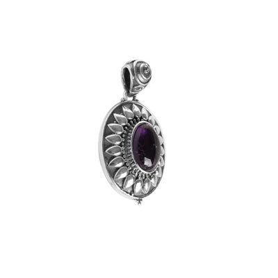 Pingente de Prata com Ametista