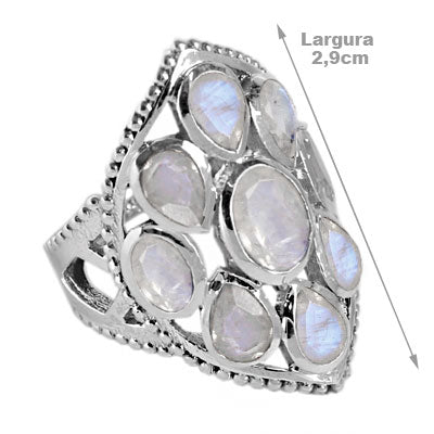 Anel de Prata com Pedra da Lua