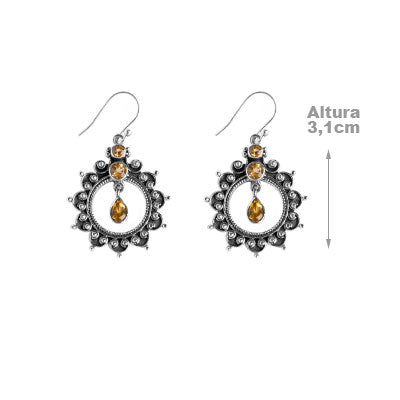 Brinco de Prata com Citrino