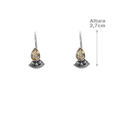 Brinco de Prata com Citrino