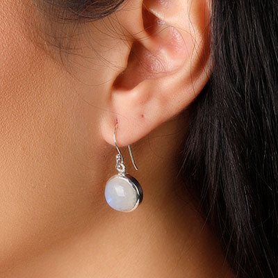 Brinco de Prata Pedra da Lua