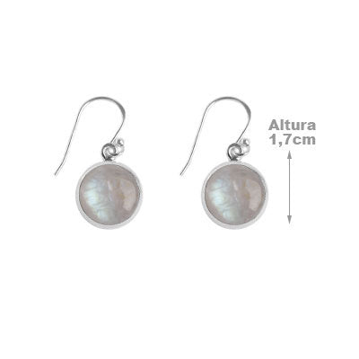 Brinco de Prata Pedra da Lua