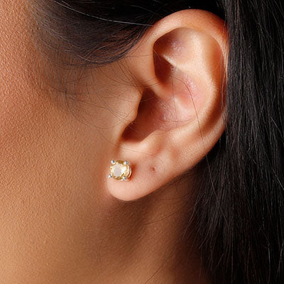 Brinco de Prata com Citrino