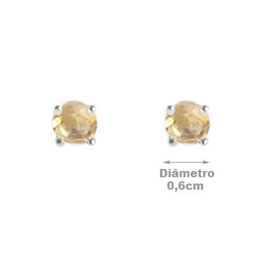 Brinco de Prata com Citrino