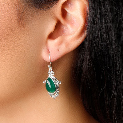 Brinco de Prata com Crisopázio