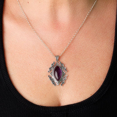 Pingente de Prata com Ametista