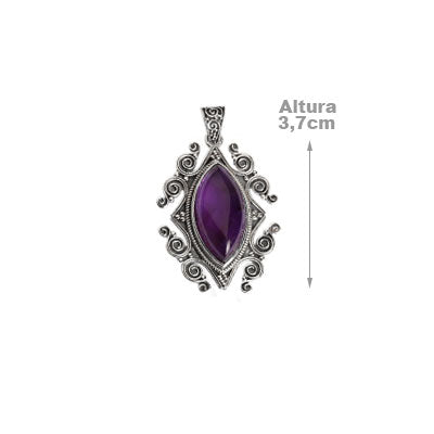 Pingente de Prata com Ametista