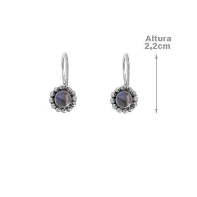 Brinco de Prata com Labradorita