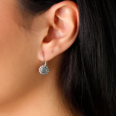 Brinco de Prata com Labradorita