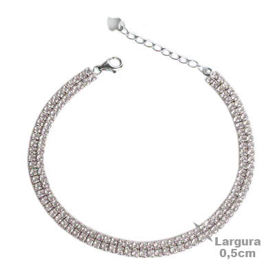 Pulseira de Prata com Zircônias