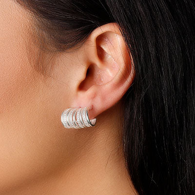 Argola de Prata com Zircônias