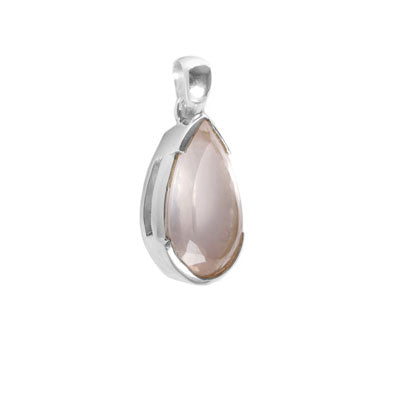 Pingente de Prata com Quartzo Rosa - 58676