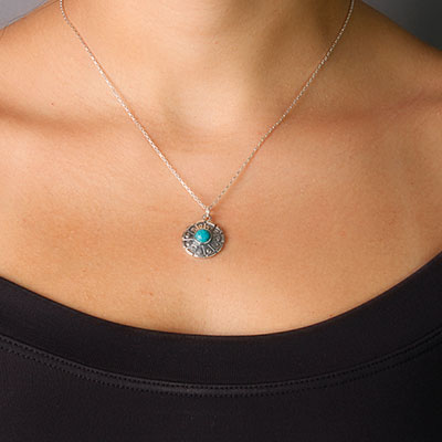 Pingente de Prata com Turquesa