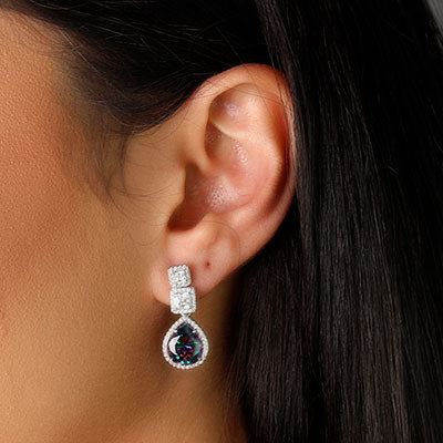 Brinco de Prata com Pedras