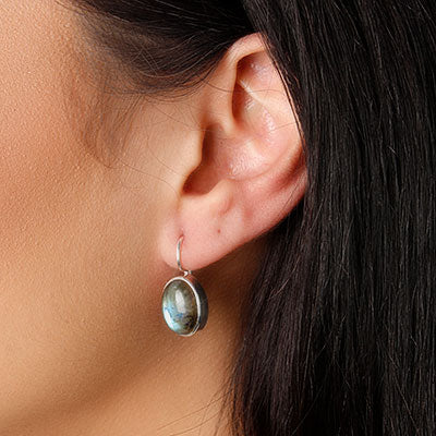 Brinco de Prata com Labradorita - 58723