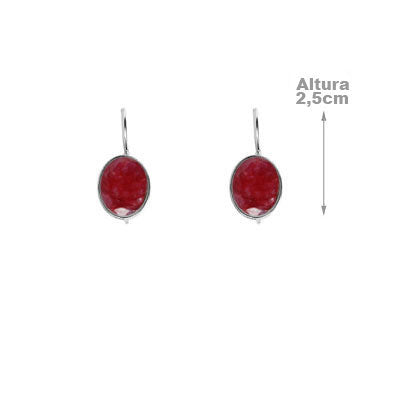 Brinco de Prata com Rubi - 59566