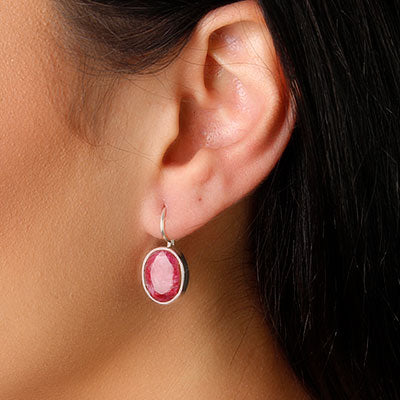 Brinco de Prata com Rubi - 59566