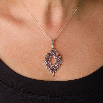 Pingente de Prata com Ametista