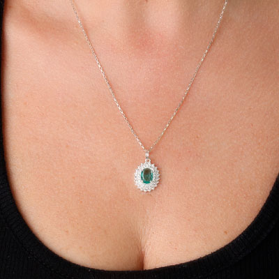 Pingente de Prata com Pedras