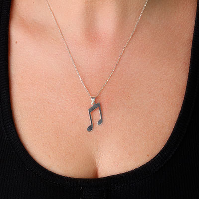 Pingente de Prata Nota Musical