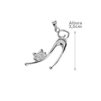 Pingente de Prata Gato