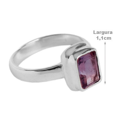 Anel de Prata com Ametista
