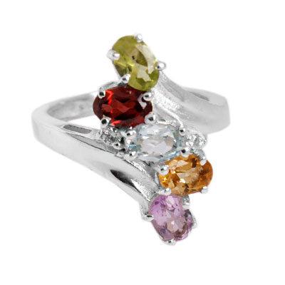 Anel de Prata com Pedras